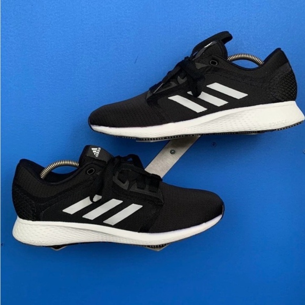 Adidas Black Running Shoes with Silver Stripes